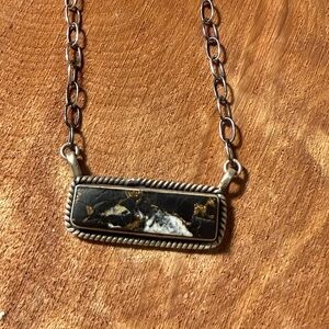 Southwest Black Copper & .925 Sterling Necklace